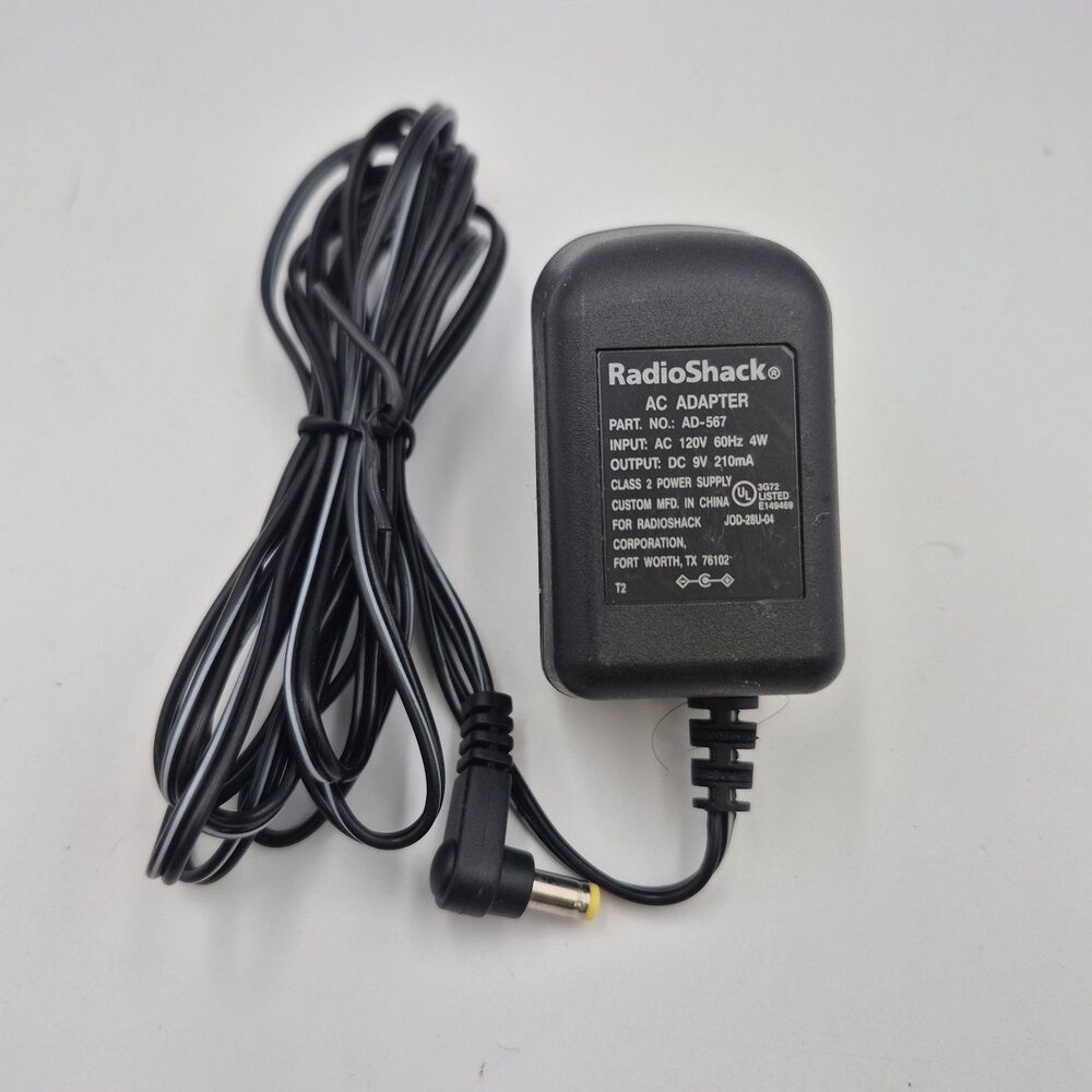 RadioShack AC Adaptor Model: AD-567 Output 9V 210mA